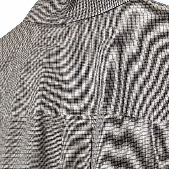VanHeusen Wrinkle Free Brown Plaid Dress Shirt size Men's L 16 - Picture 9 of 10